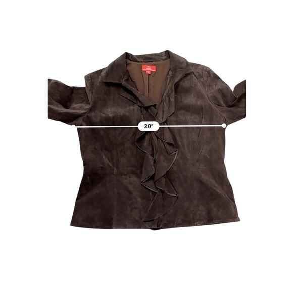Oscar by Oscar de la Renta Suede Ruffle Jacket NWT 14 - Picture 9 of 9